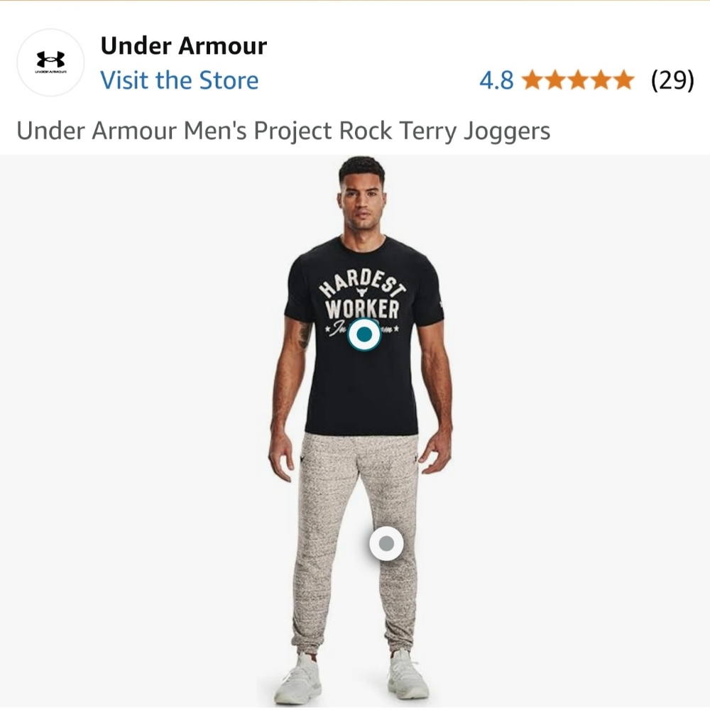 Mens XL Under Armour Project Rock Terry Joggers